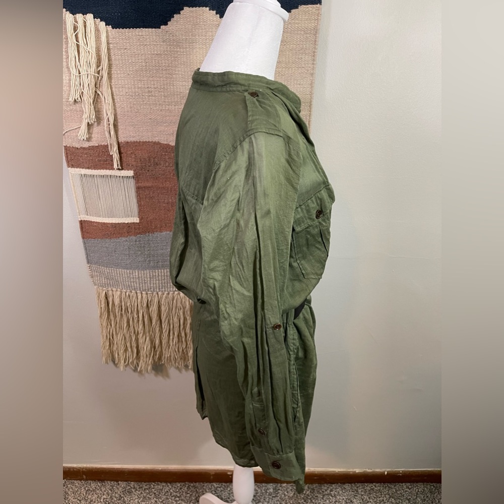 Isabel Marant Etoile Green Crowl Neck Cotton Mini Dress S - Picture 6 of 12